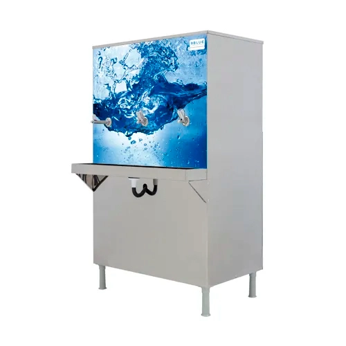 Bebedouro de água industrial 100L Adesivado Blue 3 Torneiras + Filtro