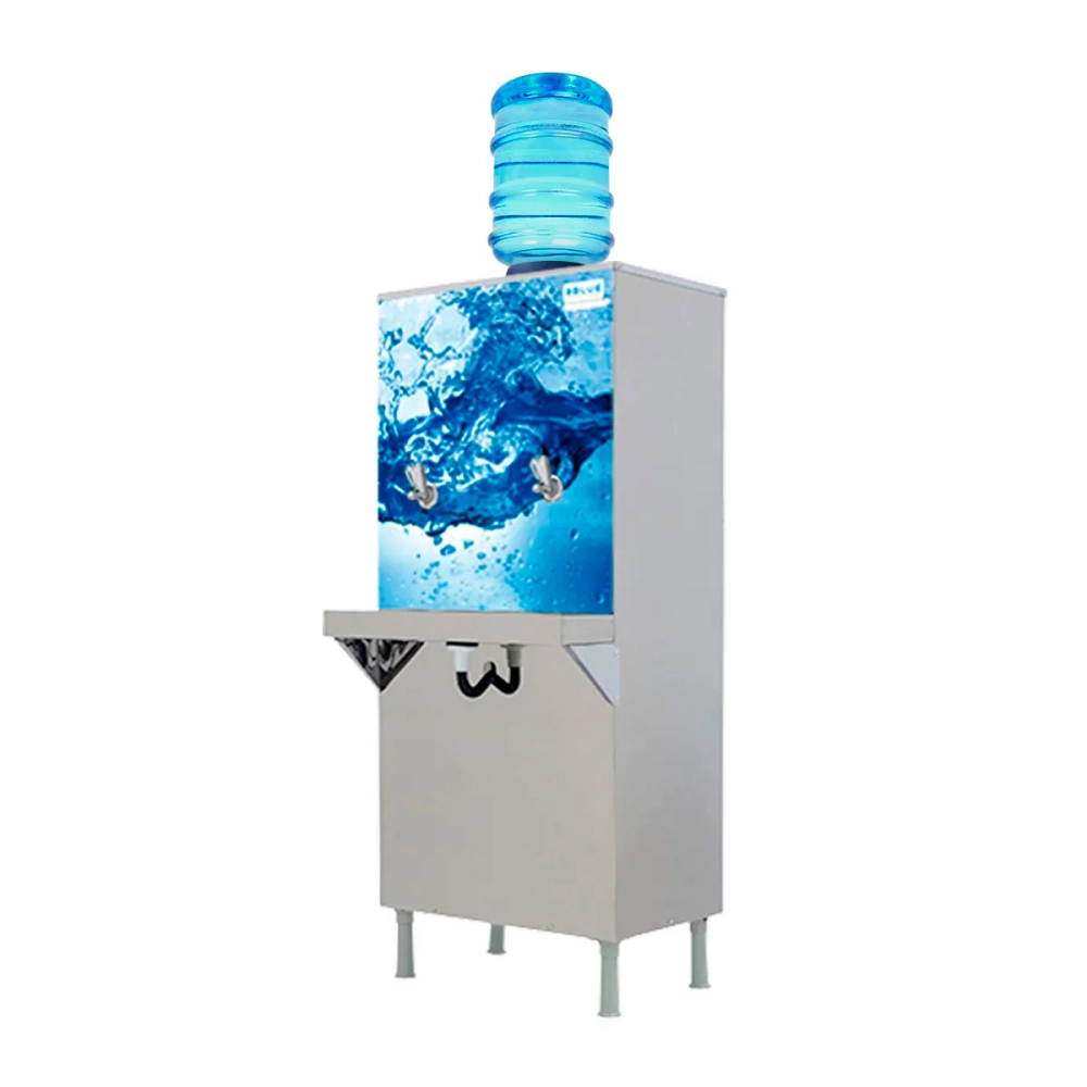 Bebedouro de água industrial 50L Adesivado Galão Blue 1 Torneira e 1 Jato + Filtro